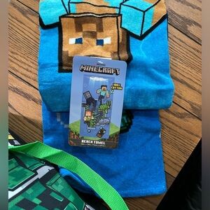 Minecraft tee bag and towel! Kids tee size 6